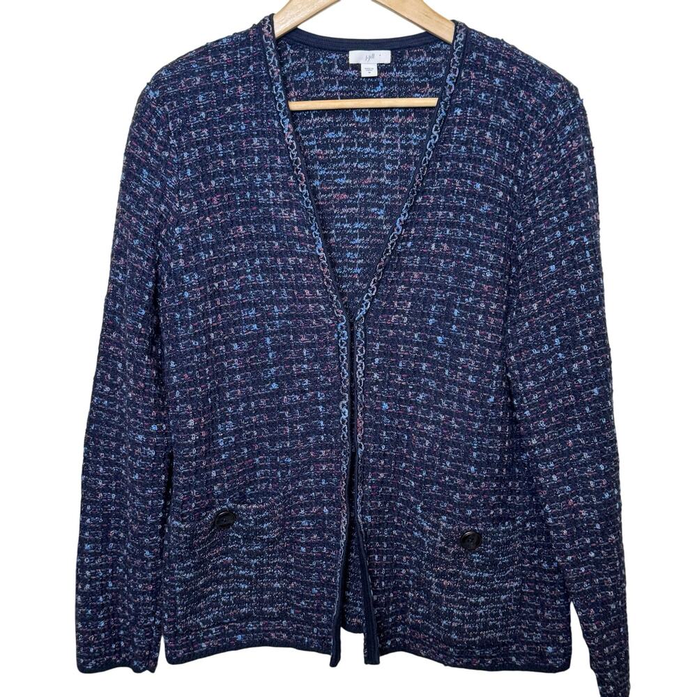 J. Jill Size Medium Hook & Eye Closure Knit Cardigan Sweater